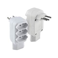 Pino T 2P+T 4 Saidas 10A Branco F.Line