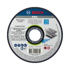 Disco Corte Inox 115X1,6X22mm(4.1/2X1/16X7/8)  Standard Bosch