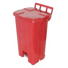 Lixeira C/ Pedal E Rodas 100L Jsn P100 Vermelho
