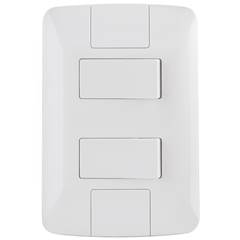 Conjunto 2 Interruptor Simples 4x2 6A 250V Branco 57241040 Tramontina