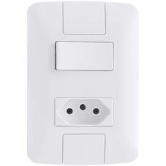 CONJUNTO 1 INTERRUPTOR SIMPLES 6A + 1 TOMADA 2P+T 10A 57241064 TRAMONTINA