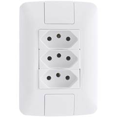 Tomada Tripla 2p+T 10a 250v Branco 57241076 Tramontina