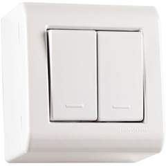 Caixa Sobrepor 2 Interruptor Simples 10A 250V Branco 57304011 Tramontina