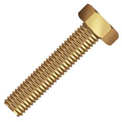 Parafuso Sextavado Unc 3/16X1 Latao Ri Polido
