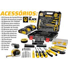 Parafusadeira Furadeira 21V Kit 134pc TBKIT20 Black Tools