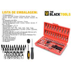 Jogo Soquete 1/4” 46PC TKS46 Black Tools