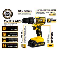 Parafusadeira Furadeira 21V Kit 33pc TB-21PW Black Tools